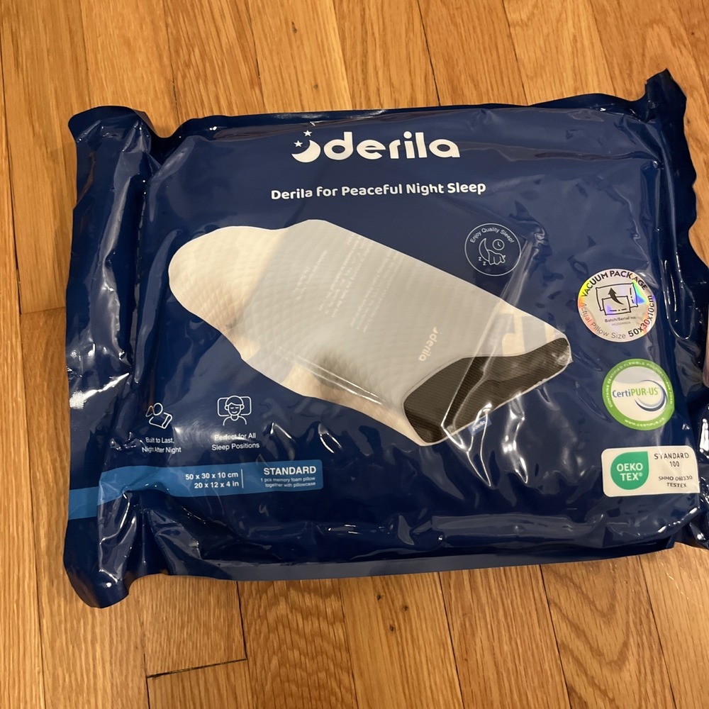 Derila Ergonomic Memory Foam Bed Pillow Standard 20x12x4